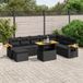 Maison Exclusive - Ensemble de meubles de jardin 9 pièces avec canapé et coussins, noir, en polyrotin