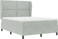 vidaXL Boxspring bed met hoofdeinde Lichtgrijs 190 x 140 cm Fluweel