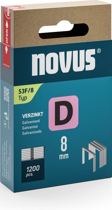 Novus D | type 53 F platte draadnieten 8 mm VE=1200 - 042-0789