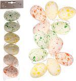 Merkloos / Sans marque Decoratie paaseieren met spetters - 30x stuks - Paasversiering - Pasen - kunststof - 7 cm