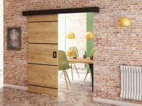 BENITEZ Porte coulissante chêne artisan doré