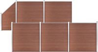 vidaXL Schuttingset - 5 vierkant en 1 schuin - 965x186 cm - Bruin