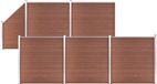vidaXL Schuttingset - 5 vierkant en 1 schuin - 965x186 cm - Bruin