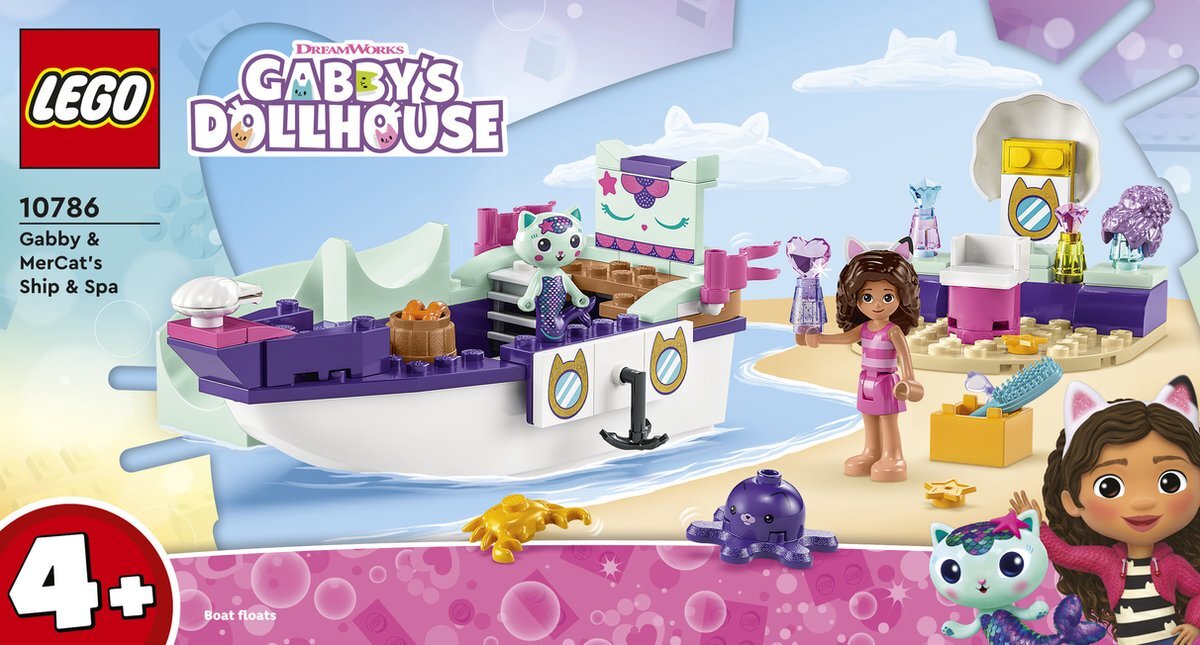 lego Gabby's Dollhouse Vertroetelschip van Gabby en Meerminkat - 10786