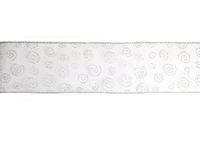 Decoratieve witte spiraalband, 6,5 cm x 10 m.