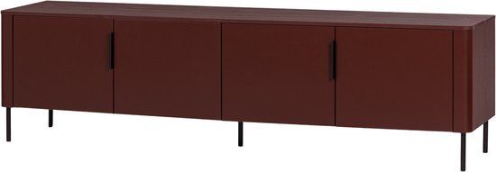 WOOOD Gunnar Tv Meubel 200 cm - Grenen - Bordeauxrood