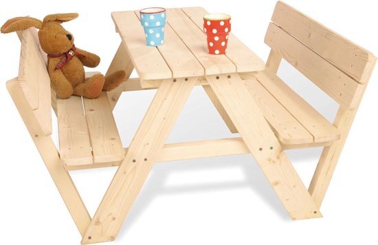 Pinolino Houten picknicktafel met leuning voor 4 personen