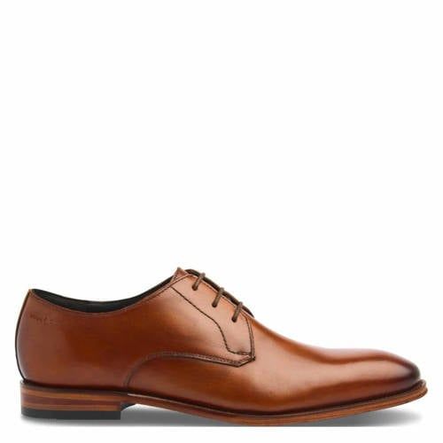 Van Lier leren veterschoenen - cognac
