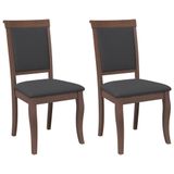 VidaXL Eetkamerstoelen met kussens 2 st massief hout rubber bruin