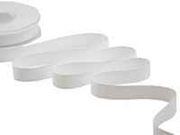 Furlanis - Decoratieve gros grain, band caneté, Italiaanse stof - natuurwit, 15 mm x 20 m