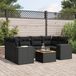 Maison Exclusive - Ensemble de jardin, 7 pièces, avec coussins, noir, en polyrotin