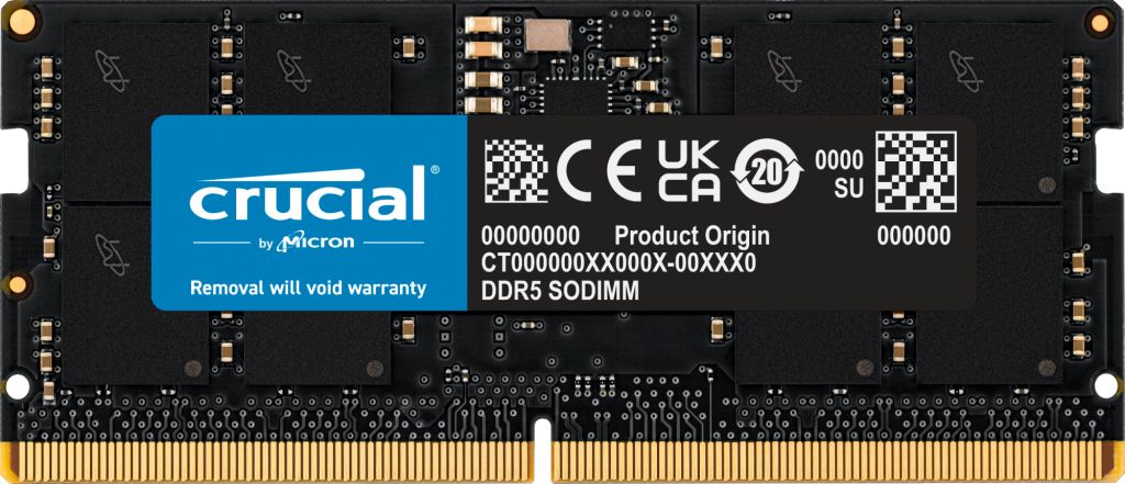 Crucial 24GB DDR5 5600MHz Laptop Memory - 1x24GB CL46 ECC