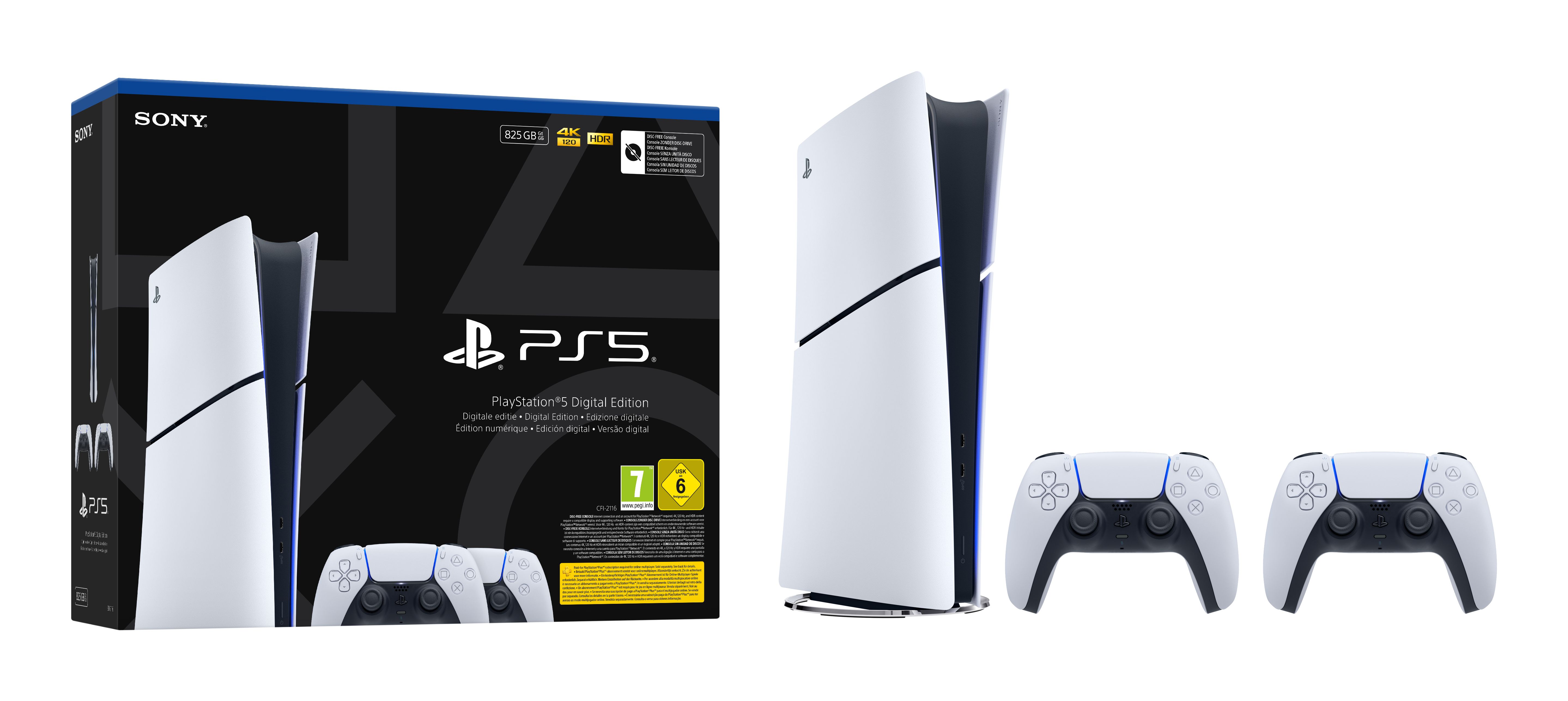 Sony PlayStation 5 - Digital Edition - Slim - 2 DualSense Draadloze Controllers Bundel