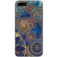 1001 coques Apple iPhone 8 Plus mandalla bleu bedrukt siliconen hoesje