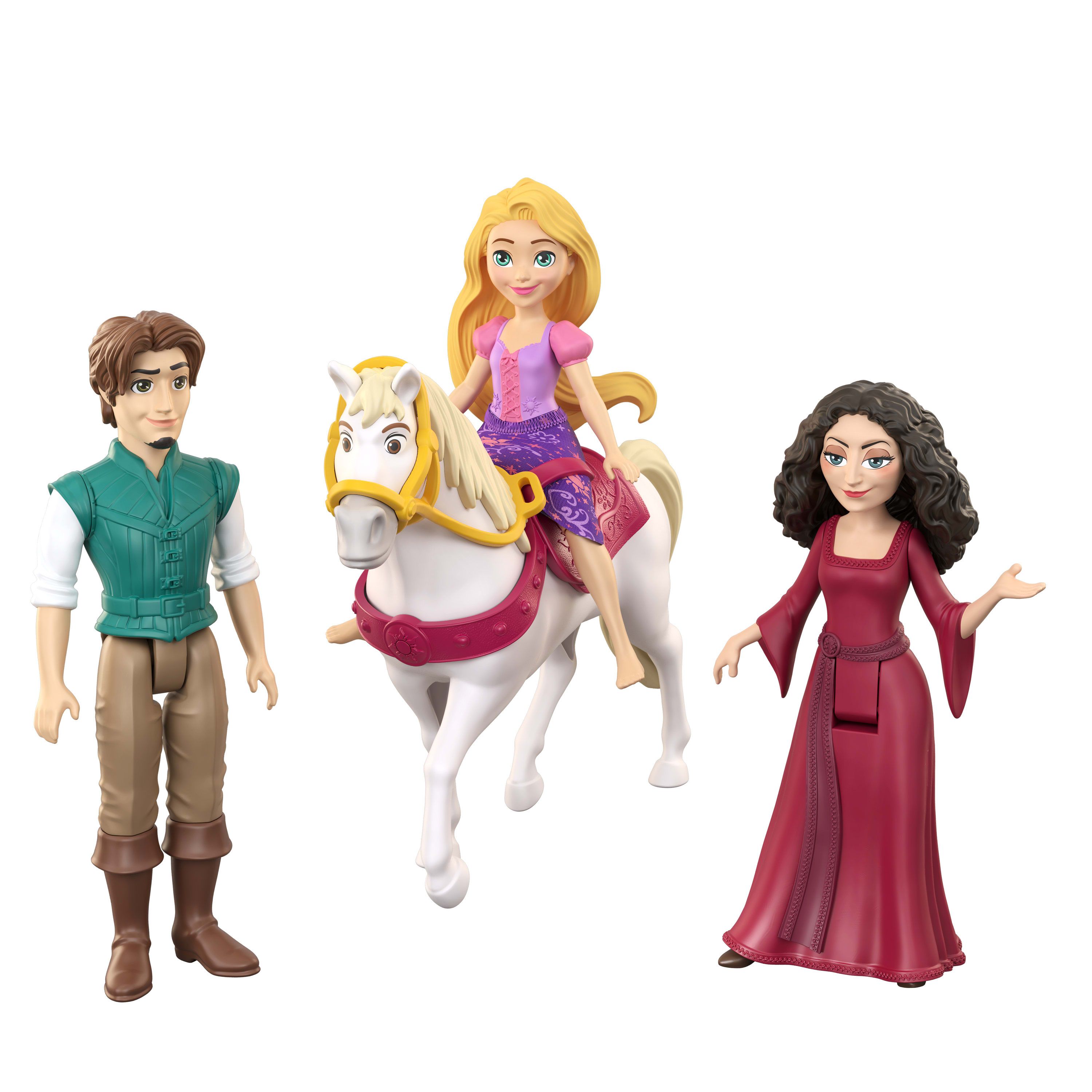 Mattel Disney Princess Rapunzel Personageset met 3 kleine poppen en paard