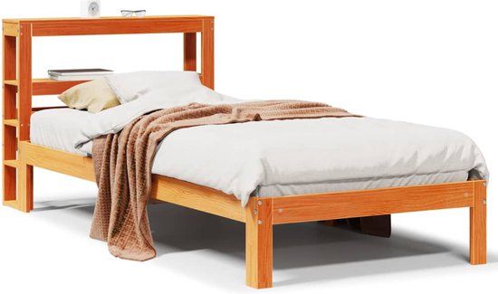 vidaXL Bedframe Massief Grenenhout Wasbruin 75x190 cm