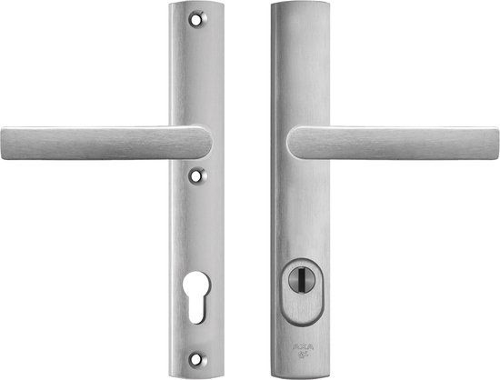 AXA Veiligheidsbeslag Curve Plus Smal Aluminium geslepen Kruk-Kruk PC92 SKG***