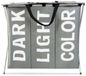 Ruhhy Panier à linge - 3 compartiments - gris - 65 x 58 x 36 cm - 130L - tissu oxford - portable - imperméable