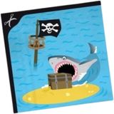 Merkloos / Sans marque Tafel feest Servetten in thema piraten eiland - 20x stuks - 33 x 33 cm - papier - kinderfeestje - verjaardag thema