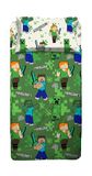 Minecraft Eenpersoons beddengoedset voor eenpersoonsbed, hoeslaken, kussensloop, groen, 100% katoen, officieel product
