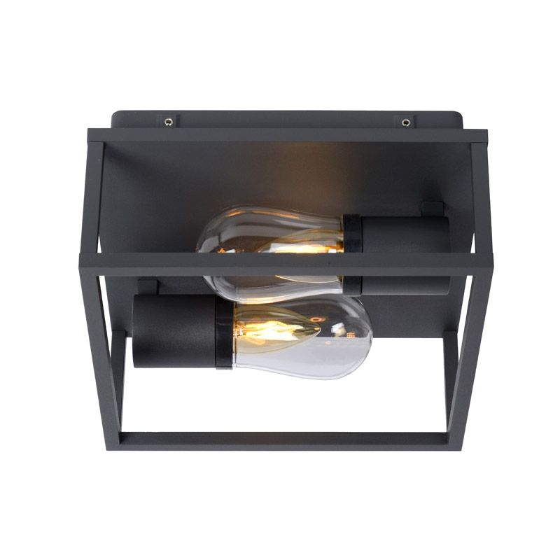 Lucide Carlyn Plafonnière - Zwart - 25x25cm - LED - Badkamer