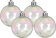 Decoris Kerstballen - 12 stuks - 10 cm - Transparant Parelmoer - Kunststof