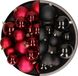Decoris Kaemingk B.V. Kerstversiering kunststof kerstballen kleuren mix zwart/donkerrood 4-6-8 cm pakket van 68x stuks