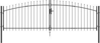 vidaXL Dubbele Tuinpoort WOERDEN 400 x 174,5 cm Staal Gepoedercoat Grijs
