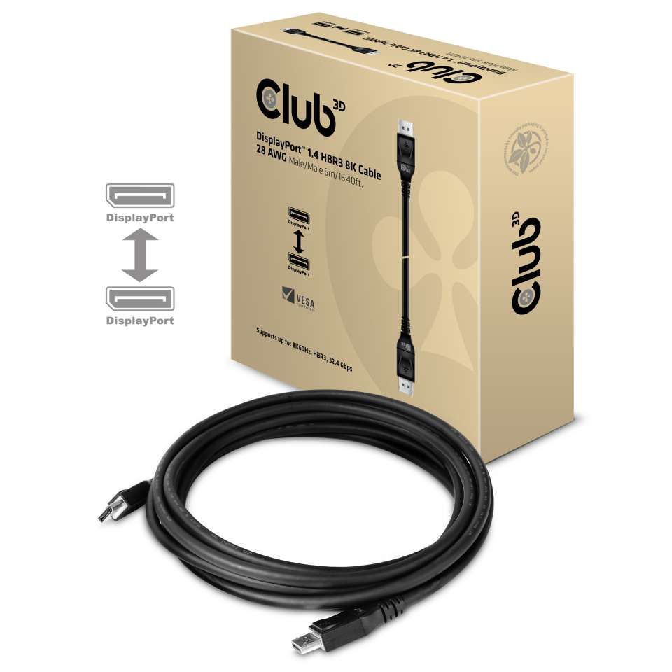 Club 3D DisplayPort 1.4 HBR3 8K Kabel M/M 5 meter
