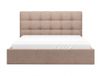 Vente-unique Bed met opbergruimte fluweel beige 200 x 200 cm