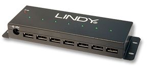 LINDY 7-Port USB 2.0 Hub - Zwart