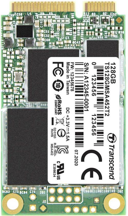 Transcend MSA452T2 – 128 GB mSATA SSD – SATA 6 Gb/s Industrial TS128GMSA452T2