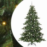 vidaXL Sapin de Noël artificiel articulé vert 210 cm PVC et acier