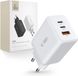 Tech-Protect C65W chargeur réseau 3 ports PD65W/QC3.0 Blanc