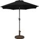 Parasol de jardin rond 270cm Polyester Noir