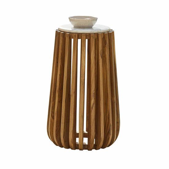 LOBERON Bijzettafel Urbeline bruin/wit
