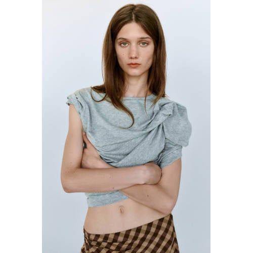 Mango Brown Checked Midi Skirt
