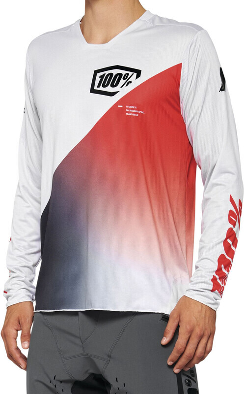 100% R-Core X Long-Sleeved Jersey Men, grijs/rood