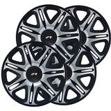 Simoni Racing Nascar Silver Black NAS/15SB Set van 4 universele wieldoppen, 15 inch