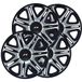 Simoni Racing Nascar Silver Black NAS/15SB Set van 4 universele wieldoppen, 15 inch