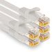 1aTTack.de - 5 x 1,5m Cat7 netwerkkabels, Cat.7 Ethernet, LAN & Cat 7 patchkabels voor maximale internetsnelheid en verbindt alle apparaten met RJ45-connectoren, wit