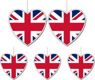 Merkloos / Sans marque Fest-Dekor Gmbh 5-delige Groot-Brittannië/Engeland versiering set hartjes 14 cm en 28 cm