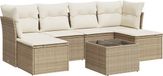 vidaXL Loungeset met kussens, polyrattan, beige