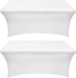 Merkloos Utopia Kitchen Spandex Tafellaken 2 Pak [183L x 76B x 76H cm, Wit]