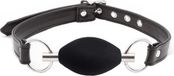 Black Label Ovalen Ball Gag Zwart/Zilver