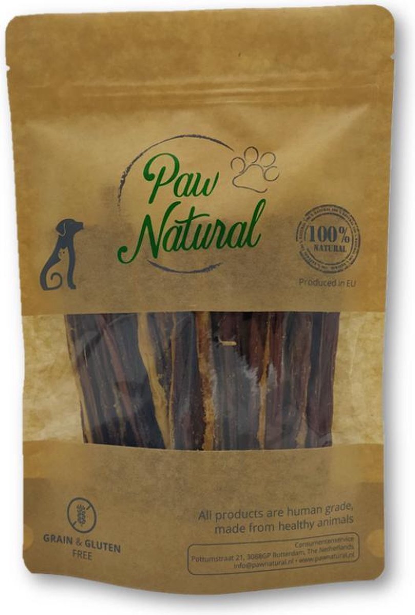 Paw Natural Hondenlekkernijen | Kaussnack | 250 g lamsdarm | 100% gluten- en graanvrij | gedroogde darm