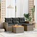 Maison Exclusive - Ensemble de jardin pour extérieur, composé de 5 pièces avec coussins, gris, en polyrotin