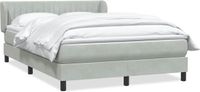 vidaXL Boxspring met matras fluweel lichtgrijs 160x210 cm