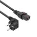 ACT Netsnoer CEE 7/7 male (haaks) - C13 IEC Lock zwart 2 m, 5-Pack AK5323
