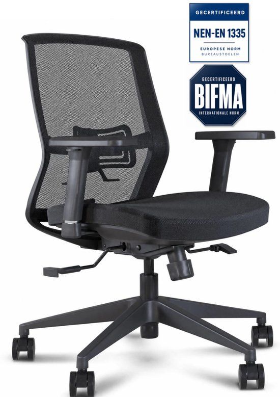 Stane® Ergonomische Bureaustoel - Mesh - Verstelbare Armleuningen - Max. 155 kg